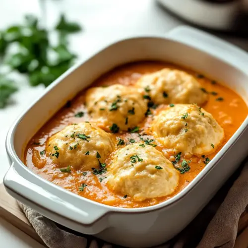 Tomato Soup with Cheddar Dumplings
